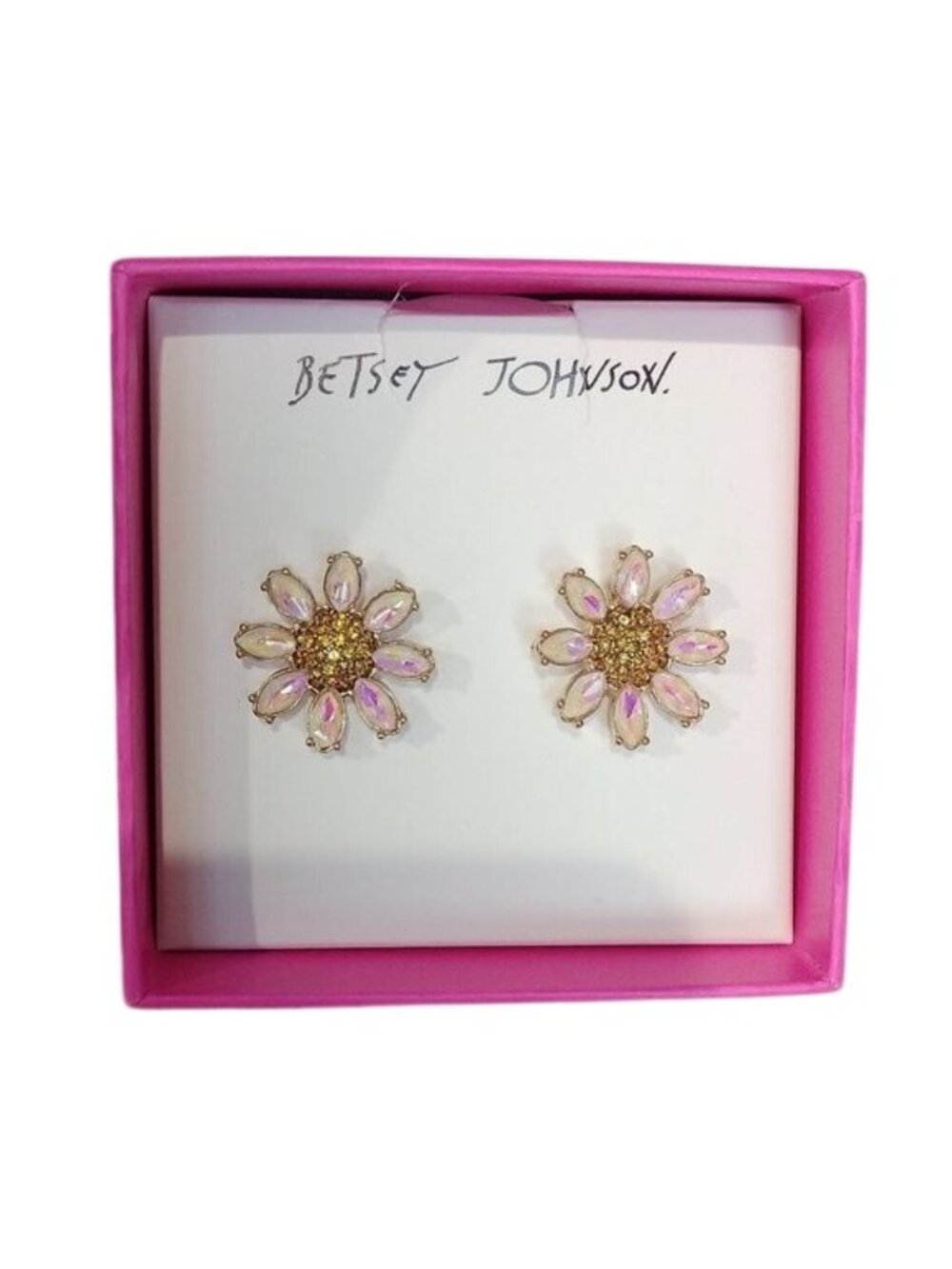 Betsey Johnson Goldtone Flower Earrings + 8 pair Low Cuts Sock Gift Set - Picture 8 of 10